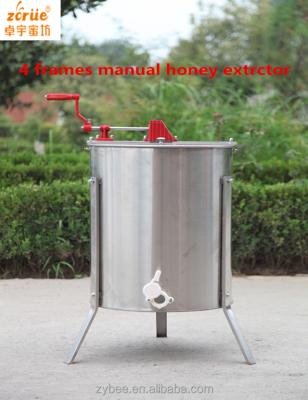 China Extract Bee Honey Manual Honeycomb Spinner Honey Harvest 4 Views Stainless Steel Beekeeping Accessory Honey Extractor for sale