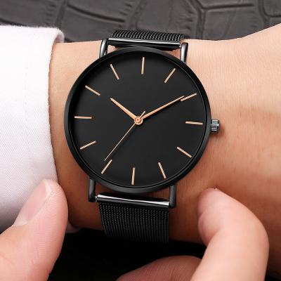 China Outdoor Korean Simple Fashion Belt Trend Slim Watch Men's Mesh Personality Quartz Watch for sale