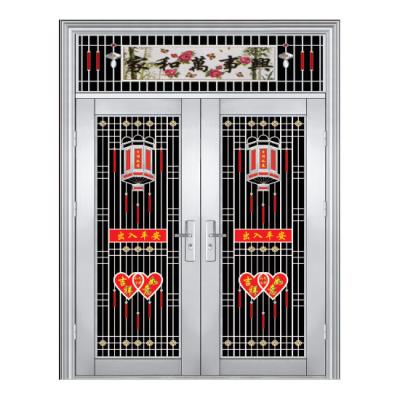 China Anti-Theft Stainless Steel Security Door Modern Design Corrosion Resistant  Double Open Doors for sale