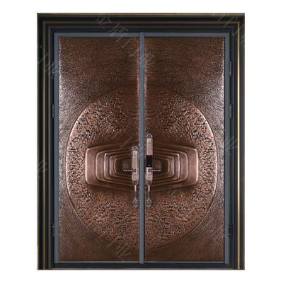 China Postmodern High Quality Casting Aluminum Fingerprint Lock Double Leaf Door for sale