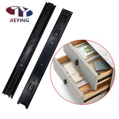 China JIEYING 45mm Contemporary Furniture Hardware Full Extension 3 Fold Slides Furniture Hardware Ball Bearing Drawer Slides Sideboard for sale