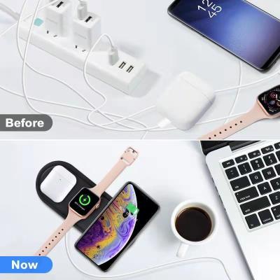 China Mobile phone 5W 10W 18W three in one charger applies to the palladium protocol of the iPhone full headphone electronic watch series for sale