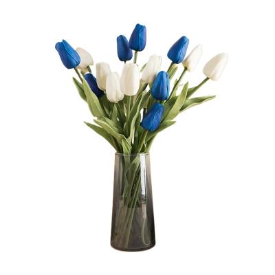 China Silk Popular Hot Selling Silk Tulip Flower Artificial Tulip Wedding road leader blue tulip flower wedding decoration for sale