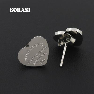 China TRENDY fine jewelry heart love forever earring gold women charm earring pulseiras shape earrings for eternal love woman for sale