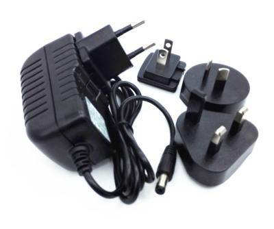 China 9V 1A  wall amount  power adapter  interchangeable plug  CE FCC ROHS UL GS SAA for sale