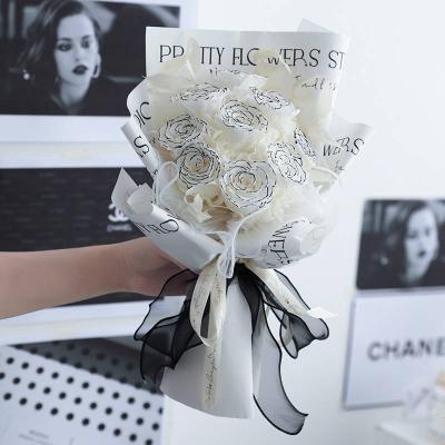 China white dried bouquet wrapper lamp bouquet of roses valentines day gifts forever roses for bouquet for sale