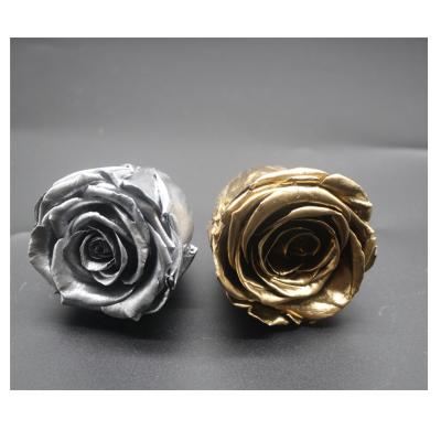 China Wholesale metalic color eternal rose gold plated eternal rose shiny gold eternal roses 5-6cm for sale