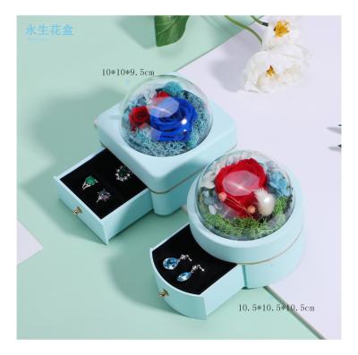 China Luxury flower box acrylic preserved flower jewellry box gift box for preserved flowers for sale