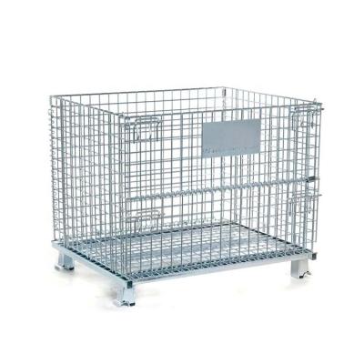 China Folding & Storage Stackable Hot Galvanizing Logistics Collapsible Wire Container for sale