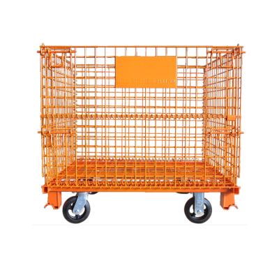 China Collapsible Heavy Duty 500kg Capacity Foldable Wire Mesh Containers For Warehouse for sale