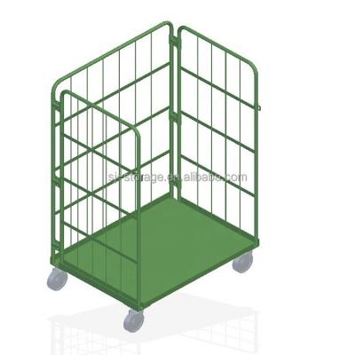 China Time And Labor Saving Metallic Green Steel Stainless Logistics Cart With Large Capacity for sale