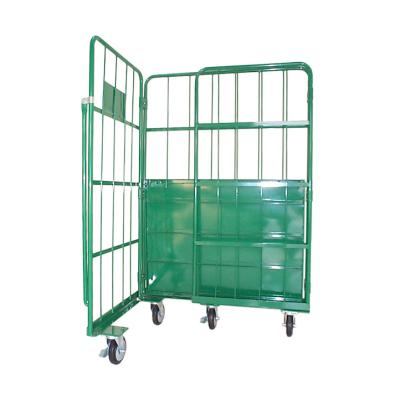 China Customized Collapsible Storage Cart Logistics Roll Cage Trolley With Wheels for sale