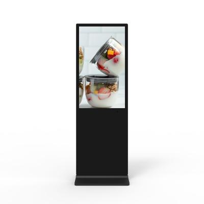 China Metal Case + Tempered Glass Panel China Factory 43 Inch Floor POS Kiosk Touch Digital Signage With Long Battery Supply for sale