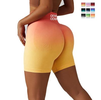 China Wholesale Yoga Gaiters Shorts Gym Peach Tight Hip Tight Women Seamless Yoga Pants Workout Apparel Shade Breathable Fitness Shorts Women For Yoga for sale