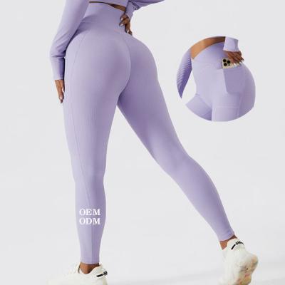 China Wholesale Custom Leggings Women Fitness Gym Breathable Yoga Tights Custom Leggings Butt Legging Crac! crack! with pocket for sale