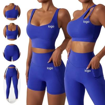 China Wholesale Custom Breathable Ribbed Seamless Women Female Short Workout Sports Legging 2 Piece Sets Set For Yoga for sale