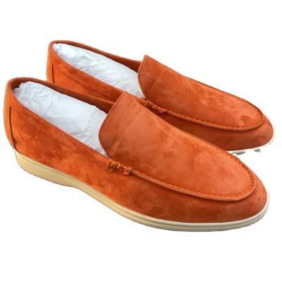 China LP Round Hot Sale Suede Flat Shoes Women Slip On Loafers Male Round Toe Mules Men's Designer Casual Shoes New Summer Walking Shoes for sale