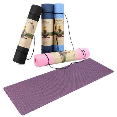 China Competitive Price Anti-Slip Durable Washable Waterproof Tape Yoga Mat For Yoga Natural Rubber Suede Mats 6mm Home Exercise Yoga Mat for sale