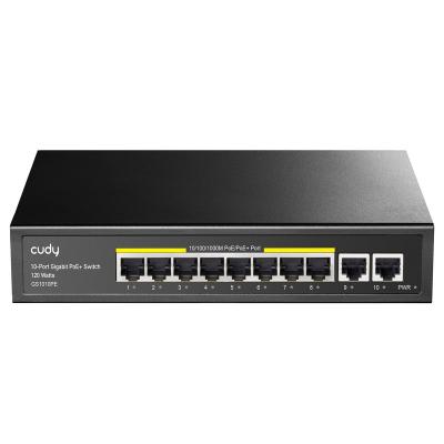 China Cudy GS1010PE 10-Port Gigabit Ethernet PoE Unmanaged POE Switch, w/ 8 x PoE+ @ 120W, Desktop/Rackmount, CCTV/VLAN Mode, 802.3af/at for sale