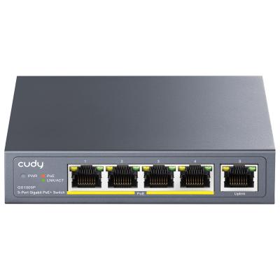 China POE Cudy 5 Gigabit 10/100/1000Mbps PoE PoE+ Port Switch 60W, Wall Mount, OEM, GS1005P for sale