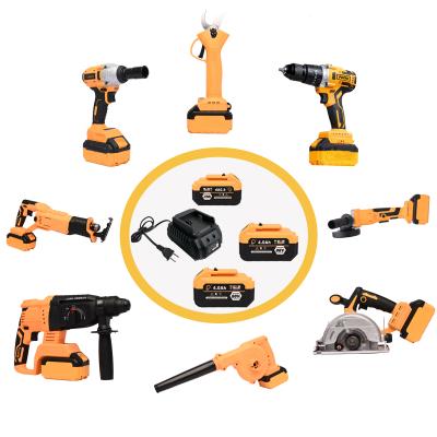 China Household OEM 8 in 1 Electrician 36V Cordless Tools Wrench Angle Grinder Hammer Power Drill Set for sale