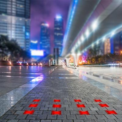 China ROAD SOLAR glowing wall brick, square PE+EPOXY LED decorative brick, waterproof, different light colors. Red or green or blue or white for sale