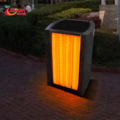 China Environmental Sustainable Flame Retardant Granite Commercial LED Plastic Garbage Bin for sale