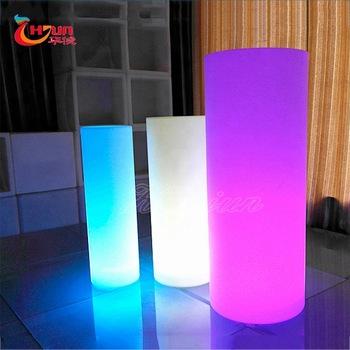 China Outdoor Modern Remote Control LED RGB LED Round Column Lamp Small Street Light Lamp for sale