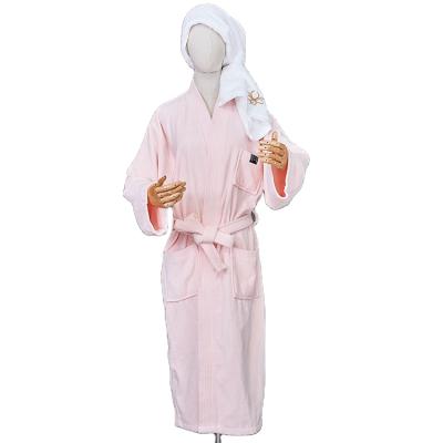 China Wholesale QUICK DRY custom 100% custom logo cotton velvet pile bathrobe beauty salon spa hotel kimono bathrobe for sale