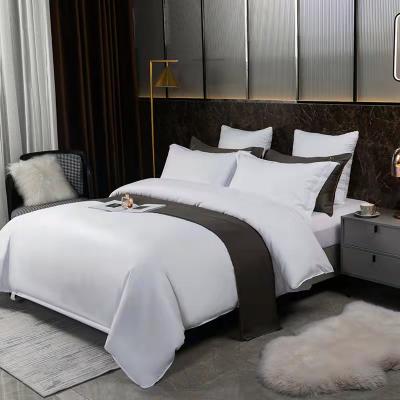 China LOGO Cotton SPA Resort Bedding Set Pillow Case/Duvet Cover/White Sheet Customized Viable Wholesale For Hotel for sale