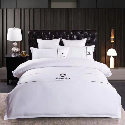 China Wholesale Custom Logo Cotton Sateen Resort Pillow Case White SPA Sheets Duvet Cover Sets Viable For Hotel for sale