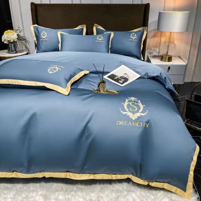 China Wholesale Anti-static Luxury Embroidery Bedding Sets Four Cotton Bed Sheets Duvet Covers Bed Sheet Set For Hotel for sale