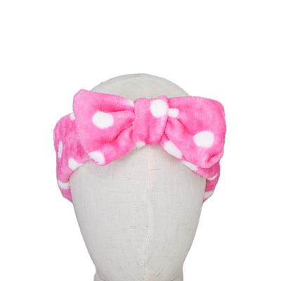 China Wholesale Customized Headband Safe For Children Printing Dry Hair Towel Headband With Coral Velvet Bow Headband Hair Towel for sale