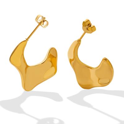 China High Quality Special Shaped Earring Design Vintage 18k Titanium Steel Gold Plating Earrings F633 Material for sale