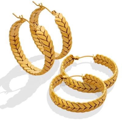 China FASHIONABLE wholesale European and American wheat ear stainless steel high-grade earrings for sale