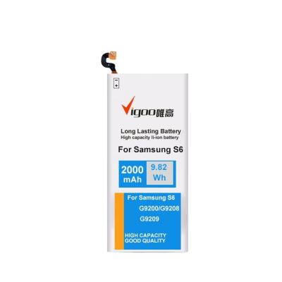 China S6 Cell Phone OEM China Factory Lithium Polymer Battery Mah Mobile Phone Battery For Samsung Galaxy 2000 for sale