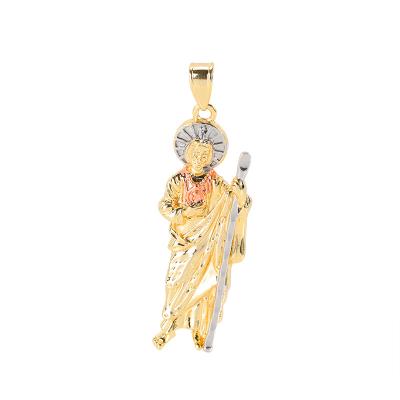 China Religious San Tricolor Laminado d'oro en joyeria 18k pendent religious jewelry for sale