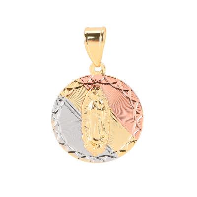 China Tricolor Plated Jewelery 18k Oro Pendant Religious Catholic Porch Mayoreo Laminado for sale