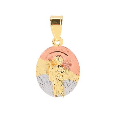 China Religious Luxury 3 Tone 14k Gold San Jewelry Judah Pendant Wholesale Catholic Jewelry for sale