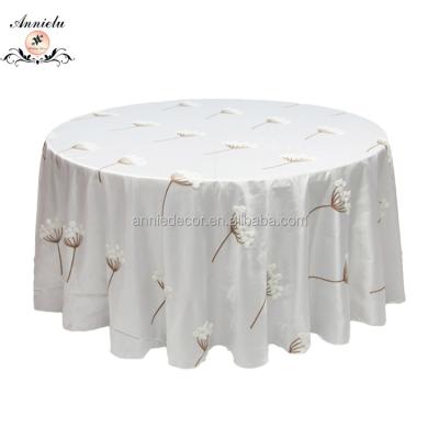 China Wholesale Reusable Wedding Decorative Table Cloth, Round Embroidery Taffeta Table Cloth For Wedding Supplies Party Decoration Table Cover for sale