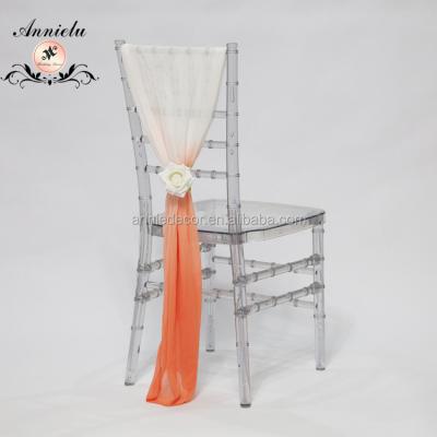 China Wholesale Re-usable Shade Chiffon Wedding Chair Sashes With Buckle for sale