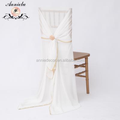 China Wholesale natural touch chiffon chair sashes with hood chair cover sashes for sale for sale