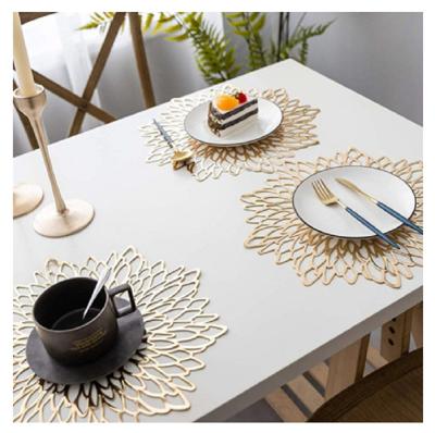 China Sustainable PVC Pressed Place Mats Wedding Centerpiece Dining Table Mats for sale