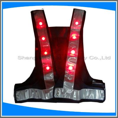 China LED traffic safety vest,100% ployester,factory supplier high visibility safety vest with led light led reflective safety for sale