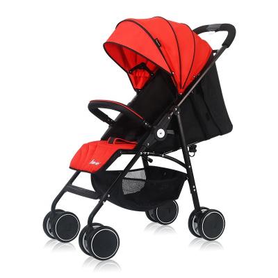 China Polyester Cheap Price Folding One-handle Kids Stroller Pram Collapsible Baby Stroller With Canopy for sale