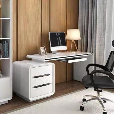 China High Quality Glossy Modern White Wooden Office Desk Notebook Executive Table Home Office With Drawer Computer Desks for sale