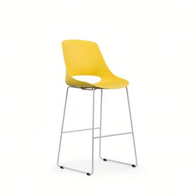 China Simple Cheap Modern Plastic Yellow Simple Bargain Conference Home Furniture Bar Stool High Chair Office Waiting Chairs for sale