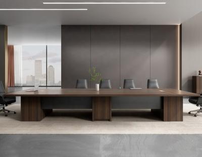 China OEM Design Office Furniture Long Wooden Modern Meeting Room Negotiation 8-16 Person Wooden Conference Table for sale