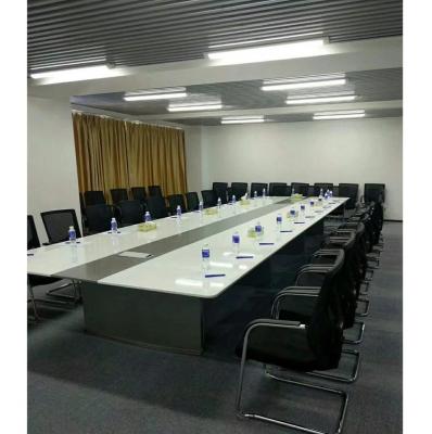 China High-end luxury white high-end modern design long beautiful painting glossy baking conference table for sale