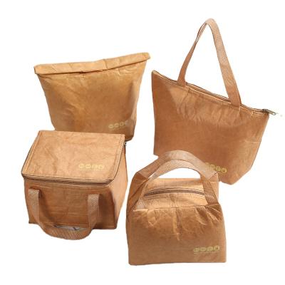 China Custom Lunch Paper Bag Insulated Foldable Insulated Waterproof Lunch Cooler Bag Eco Friendly for sale